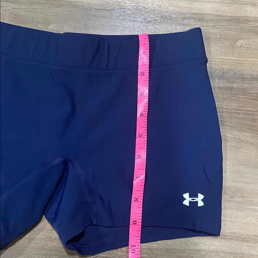 Under Armour Navy Women's Compression Bike Shorts with Logo - Picture 3 of 6